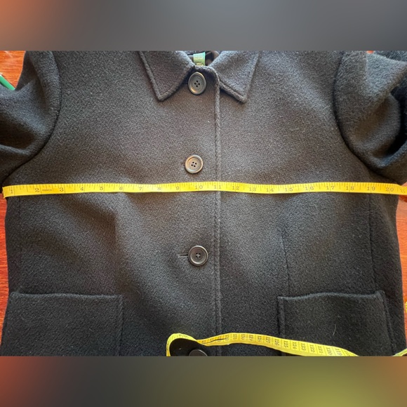 Lauren Ralph Lauren Women's Button Up Short Peacoat Black Wool Blend Classic - Picture 4 of 7